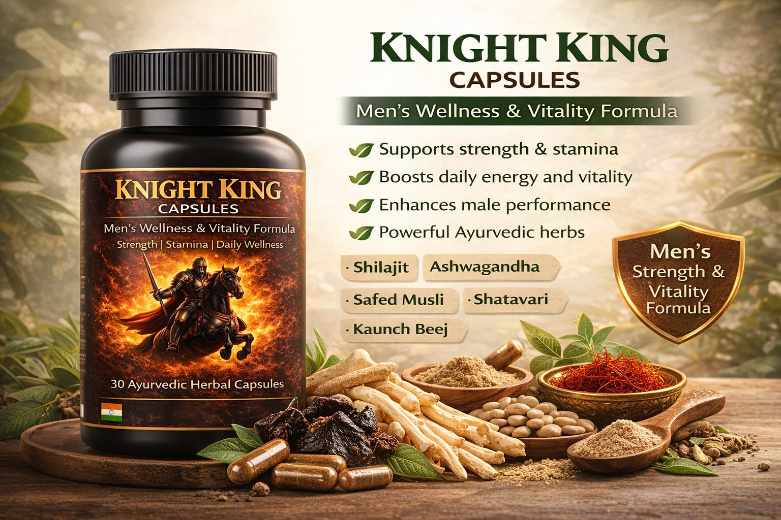 Kinght King Ayurvedic Energy & Vitality Capsules
